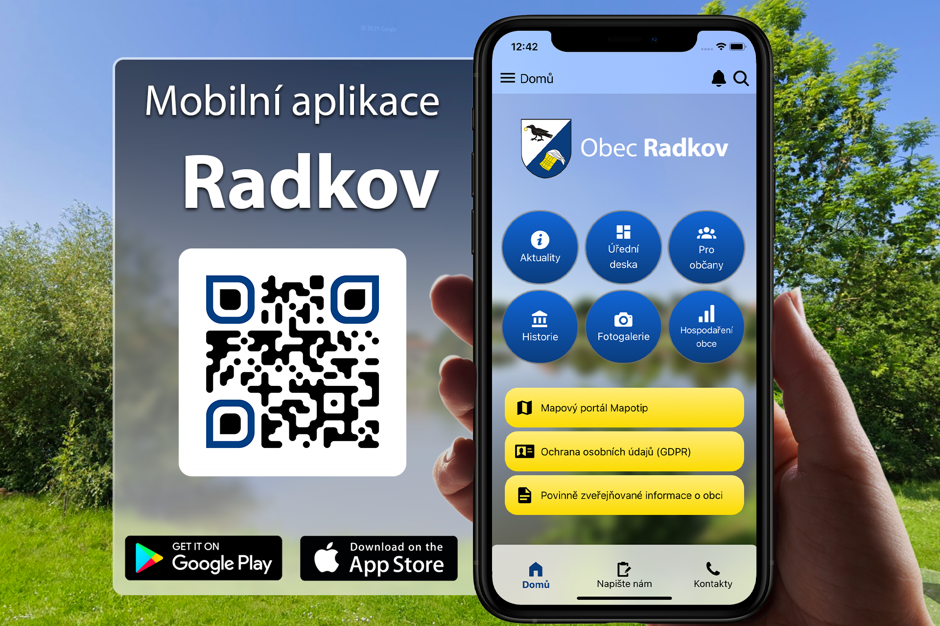 Mobilní aplikace obce Radkov